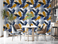Papel Mural / Gold Blue Leaves - Miniatura 1