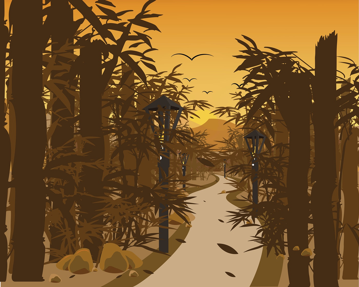 Papel Mural / Bamboo Sunset 3