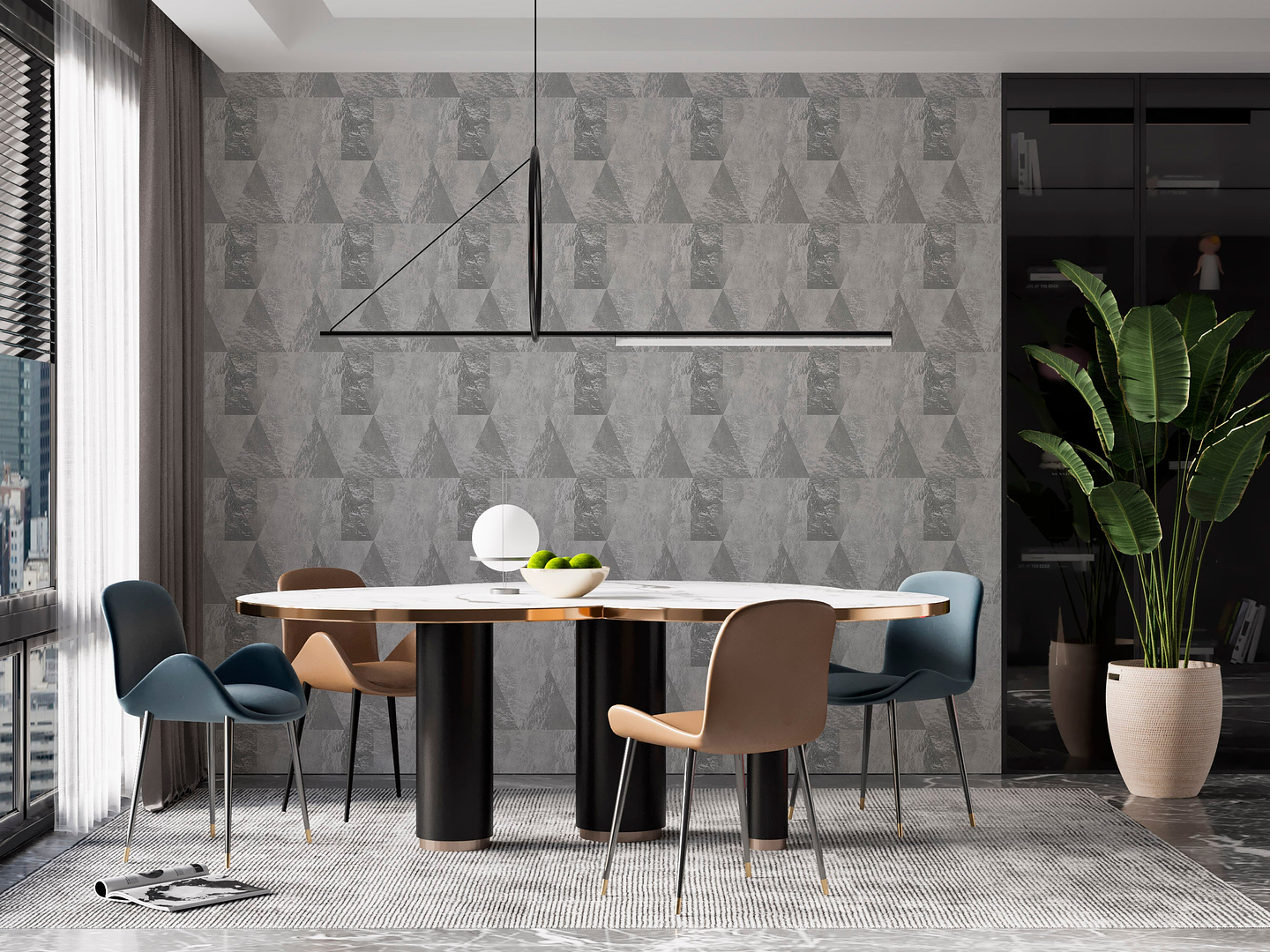 Papel Mural / Grey Triangles 1