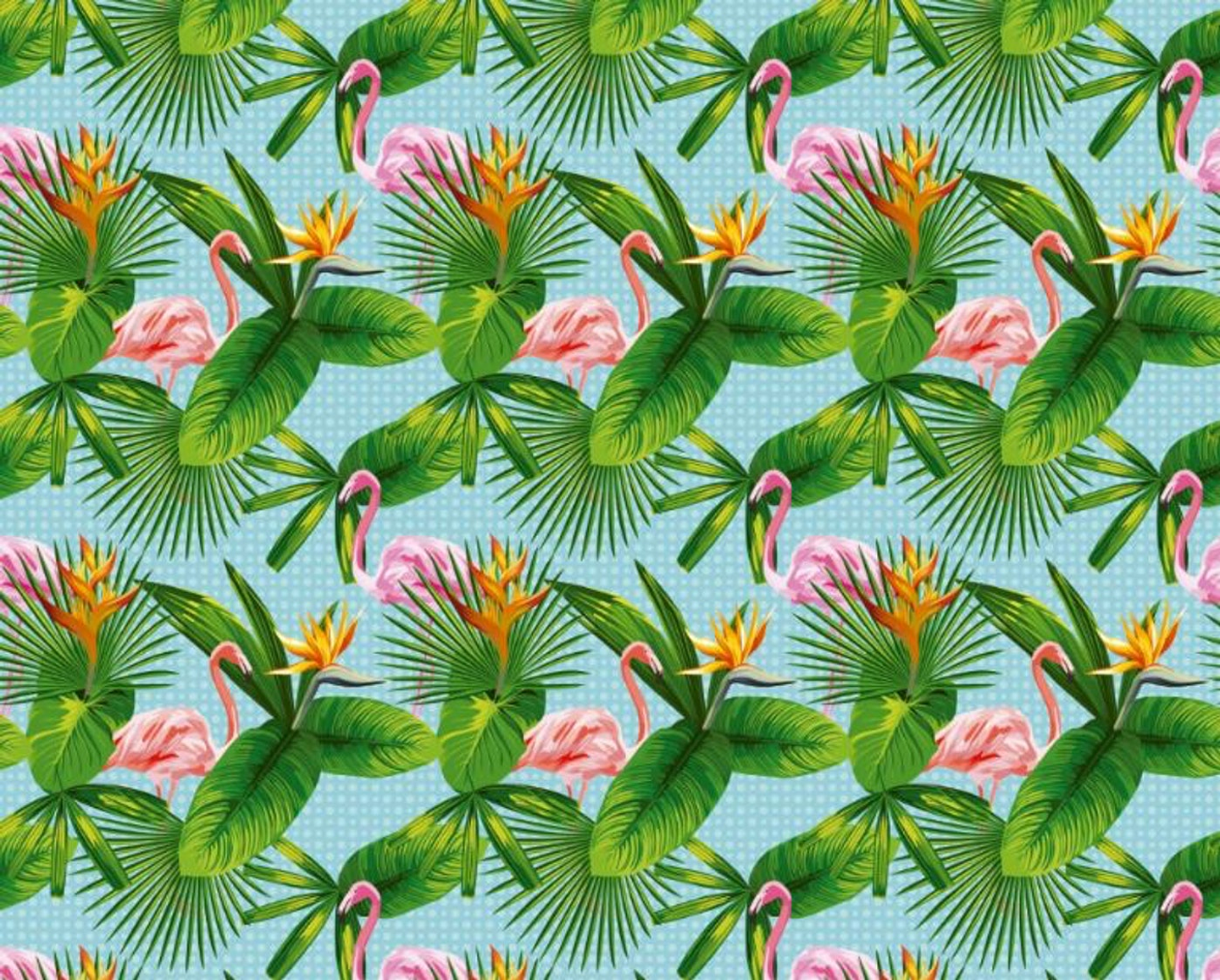 Papel Mural / Flamingos Light Blue 3