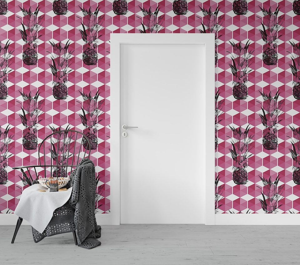 Papel Mural / Pink Pineapples 2