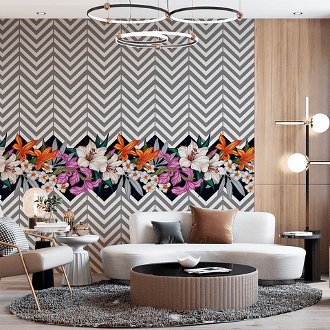 Papel Mural / Flower Zig-Zag