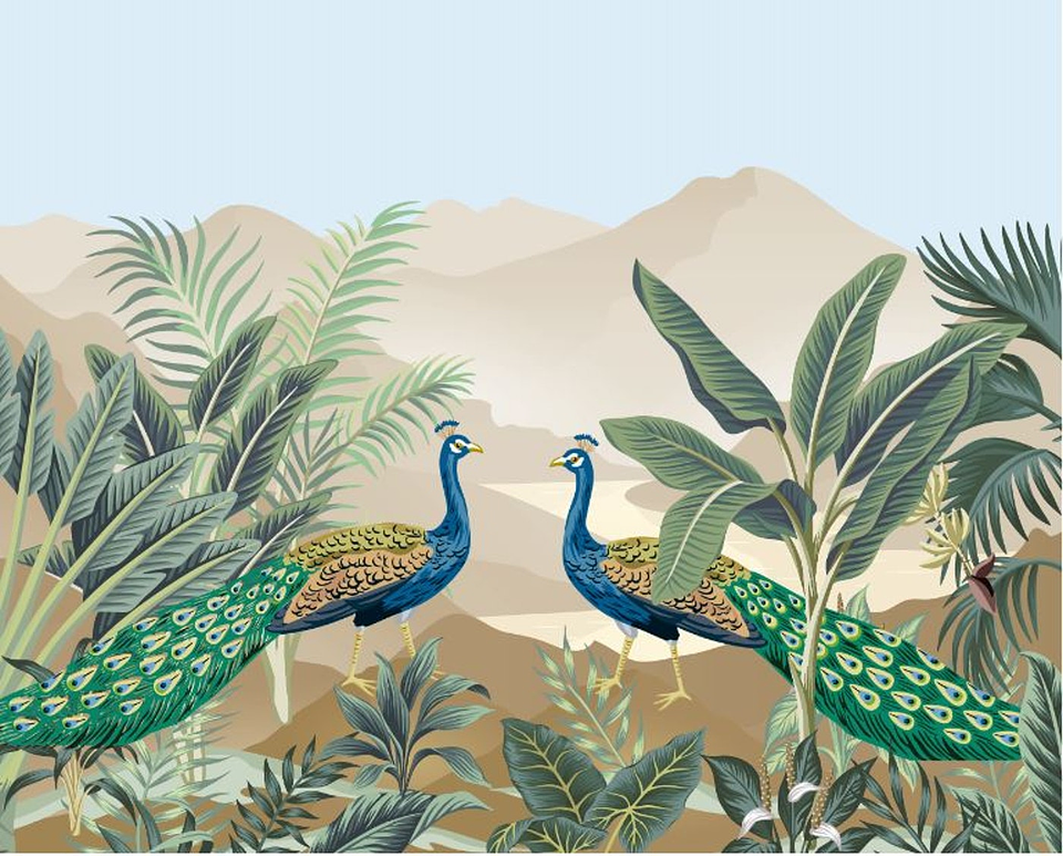 Papel Mural / Peacock Love 3