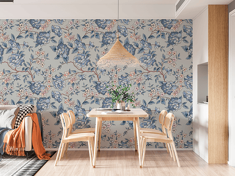 Papel Mural / Floral Blue