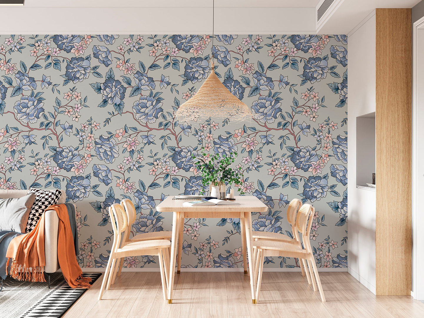Papel Mural / Floral Blue 1