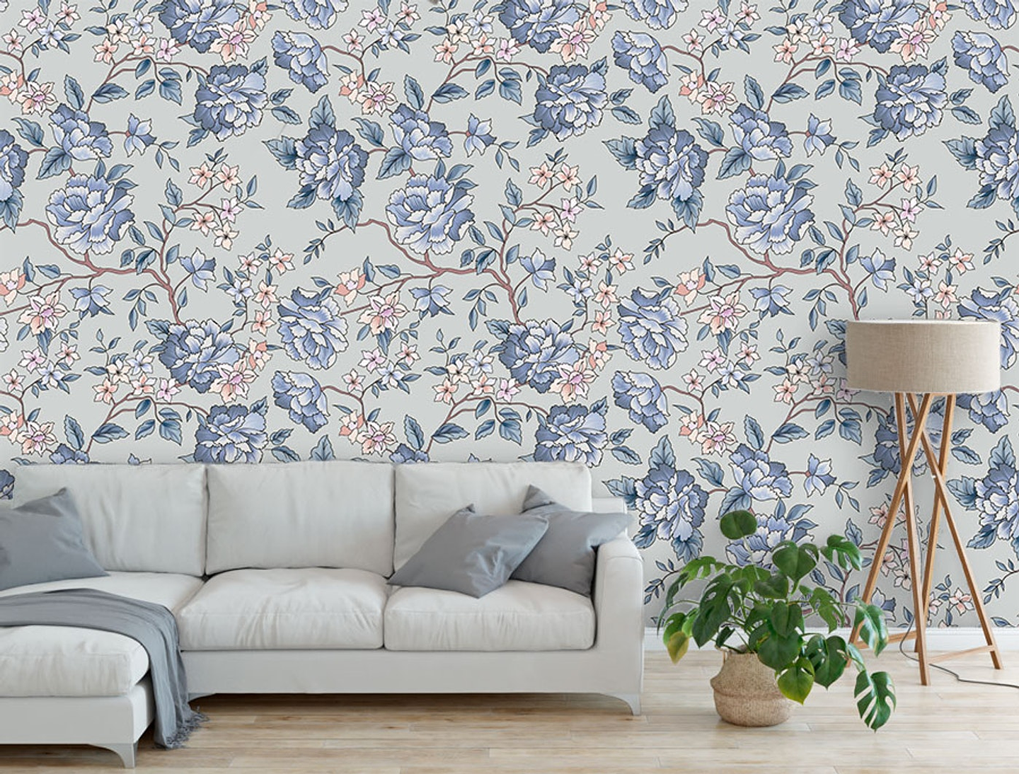 Papel Mural / Floral Blue 2