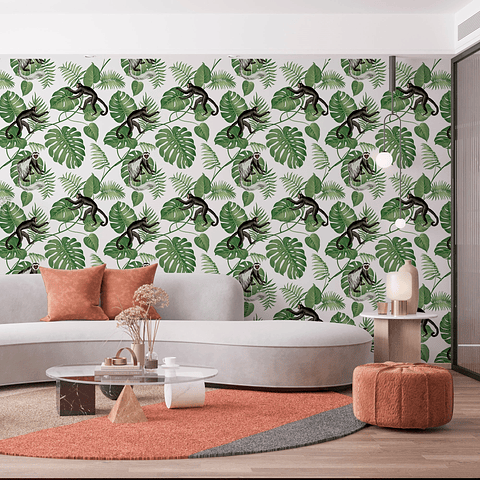 Papel Mural / Monkey Green Leaves