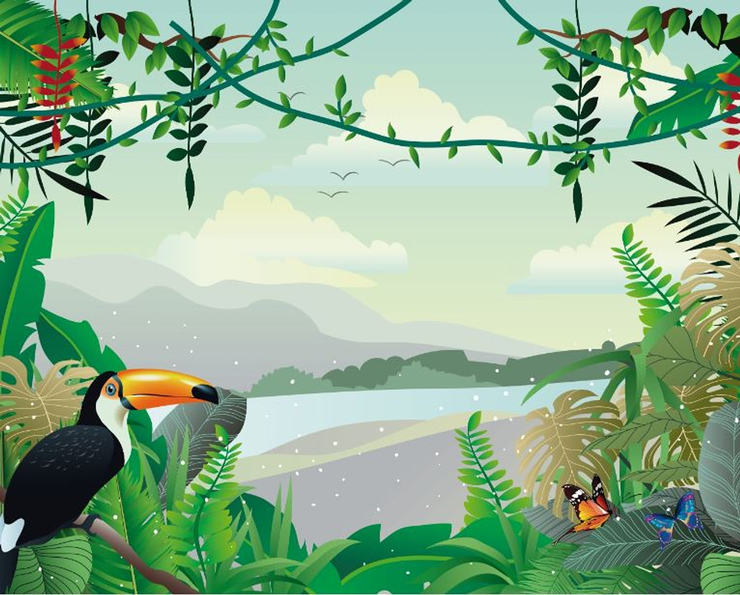 Papel Mural / Jungle Landscape 2