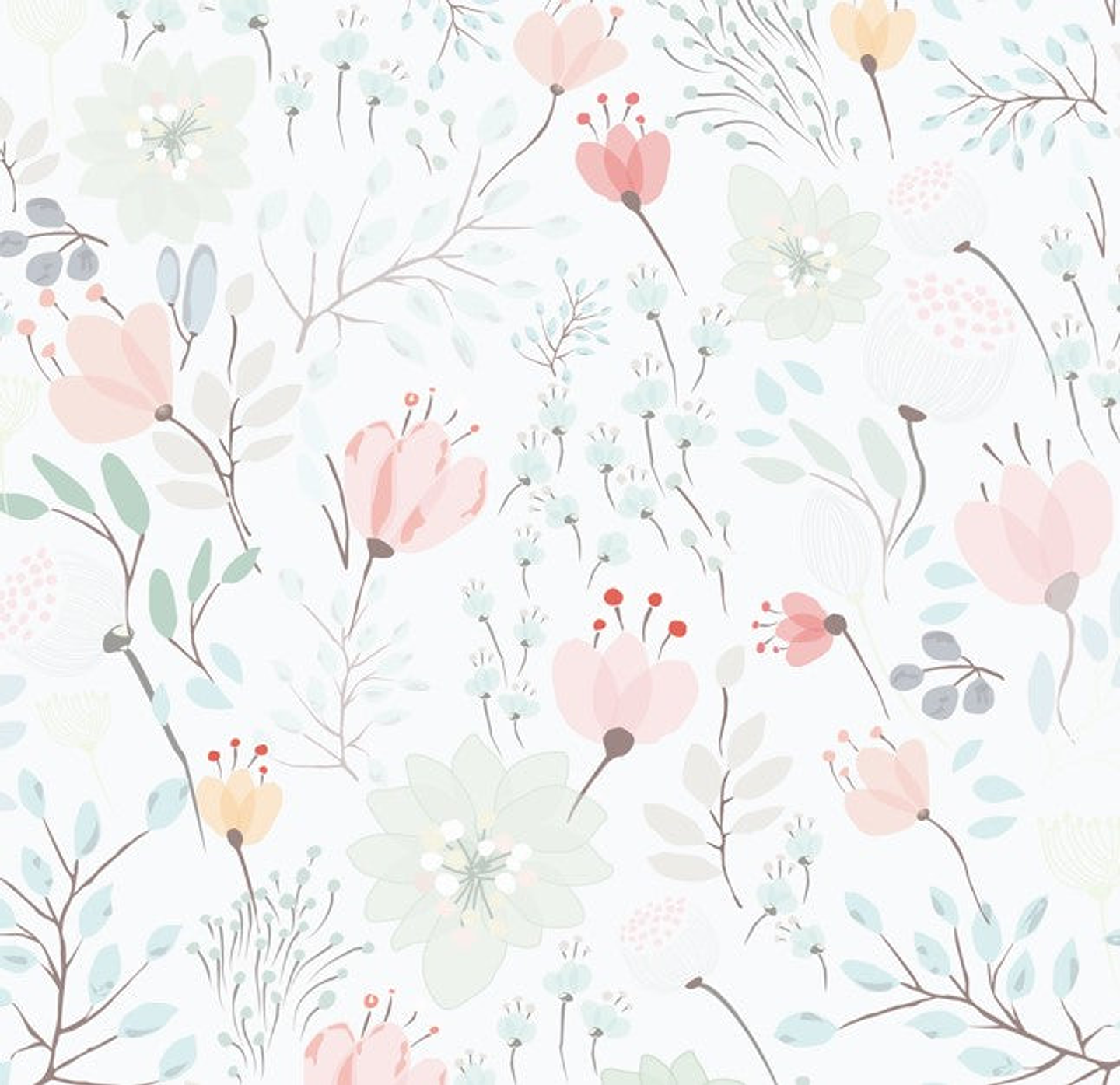 Papel Mural / Floral Leaves 2