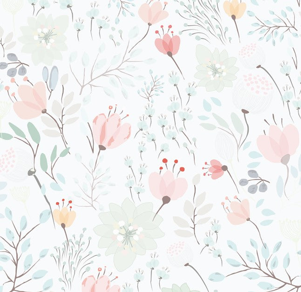 Papel Mural / Floral Leaves 2