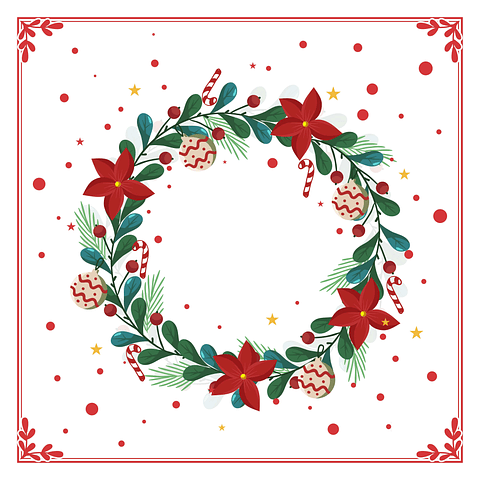 Alfombra Vinílica / Corona de Navidad