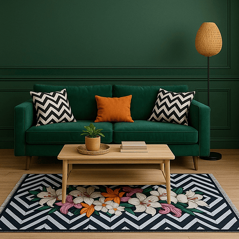 Alfombra Telar / Flower Zig Zag