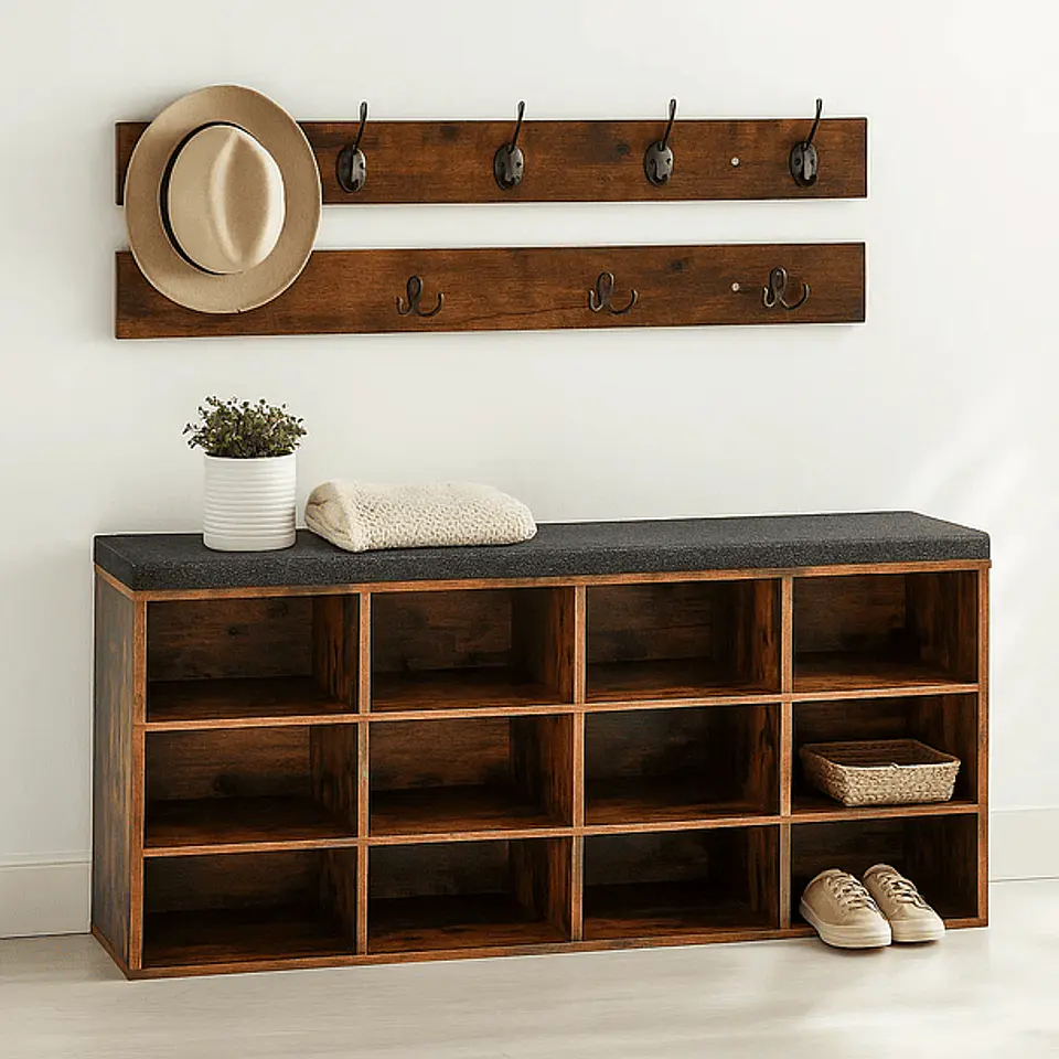 Banqueta Rustic con perchero (KL) 1