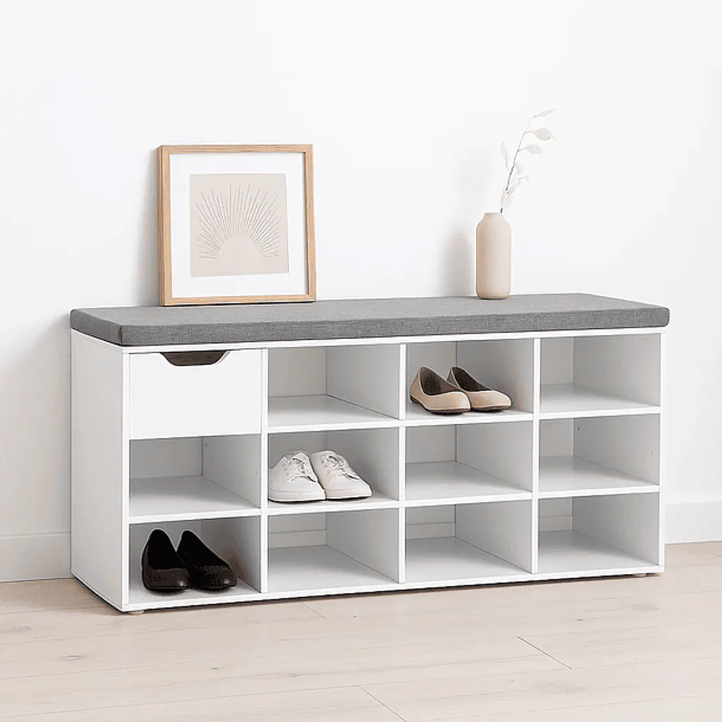 Banqueta Zapatera Blanca 1 Cajón (KL) 1