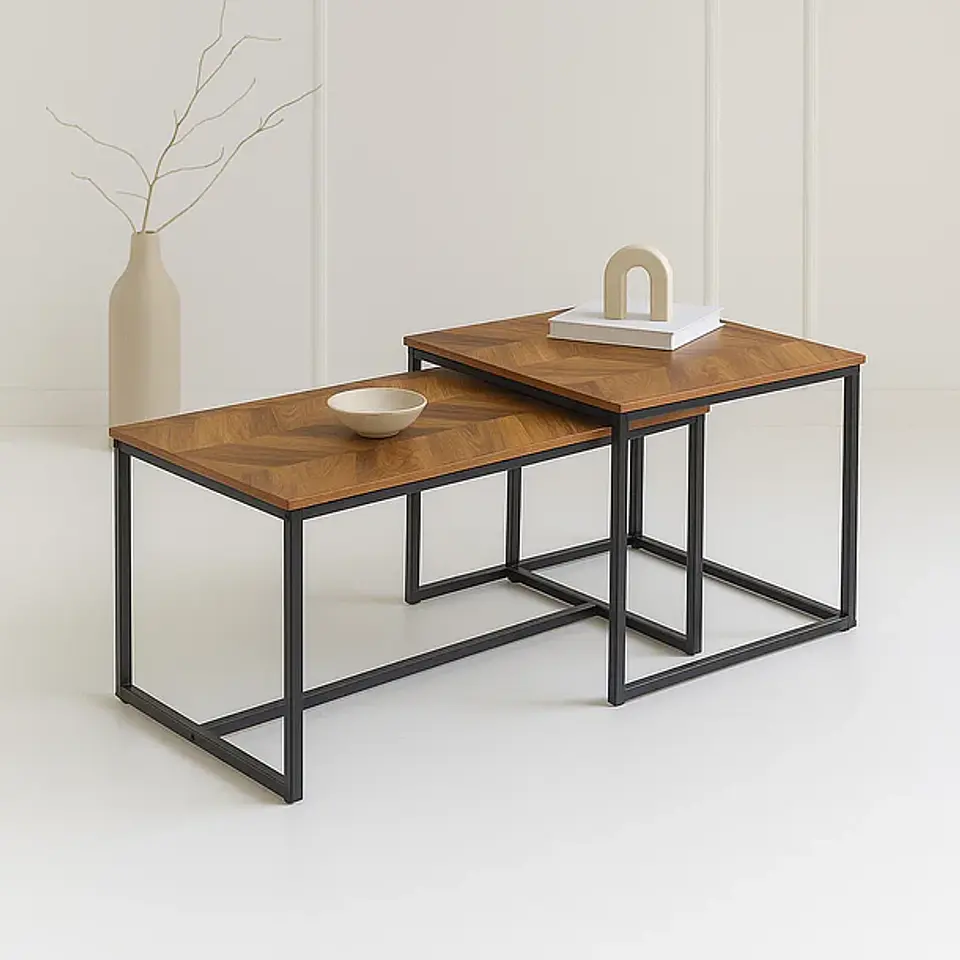 Mesa doble chevron wood  (KL) 1