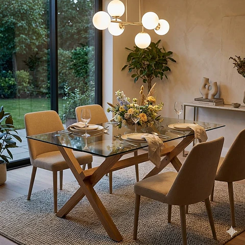 Mesa de Vidrio Cross 140x90 (KL)