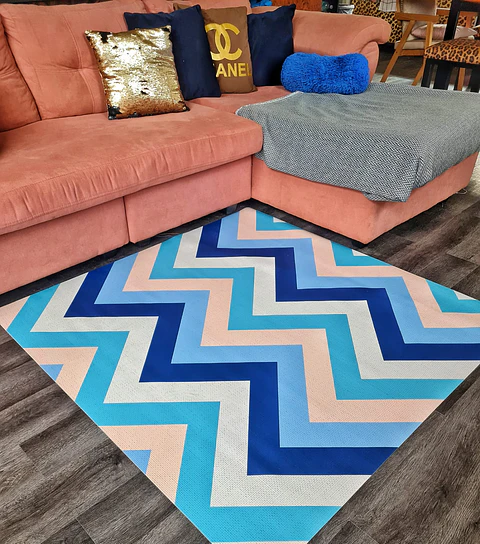 Alfombra Vinílica / Zig Zag Blue