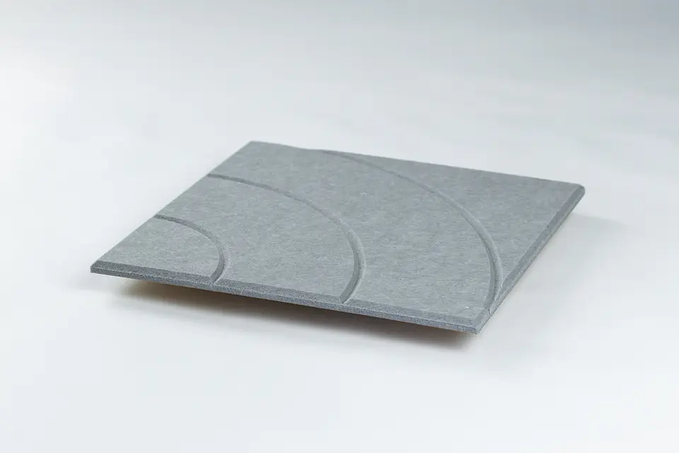 Pack 4 Paneles Acústicos Adhesivos / Gris Curve 3
