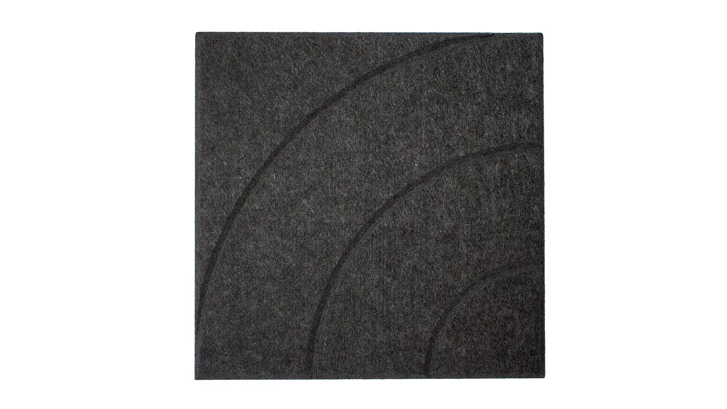 Pack 4 Paneles Acústicos Adhesivos / Negro Curve 1