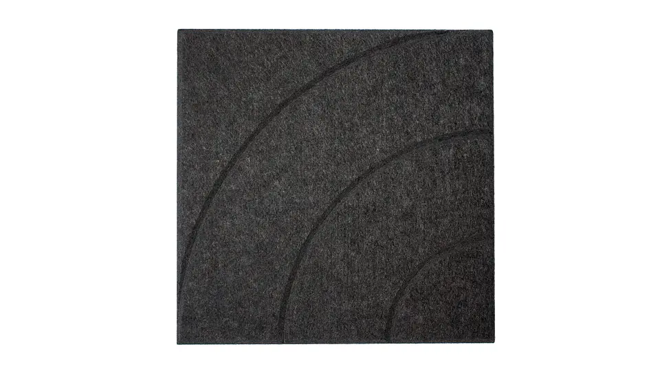 Pack 4 Paneles Acústicos Adhesivos / Negro Curve 1