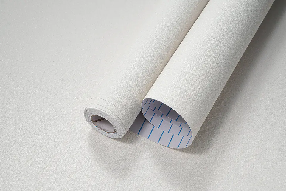 Papel Mural Adhesivo / Blanco Invierno Lino 88412 5