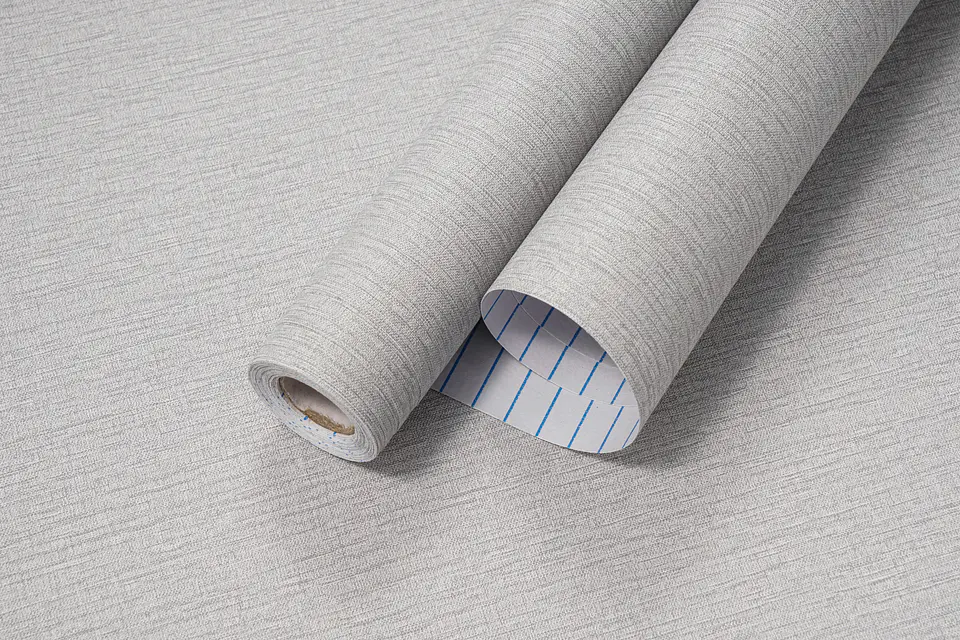 Papel Mural Adhesivo / Lino Gris 88413 5
