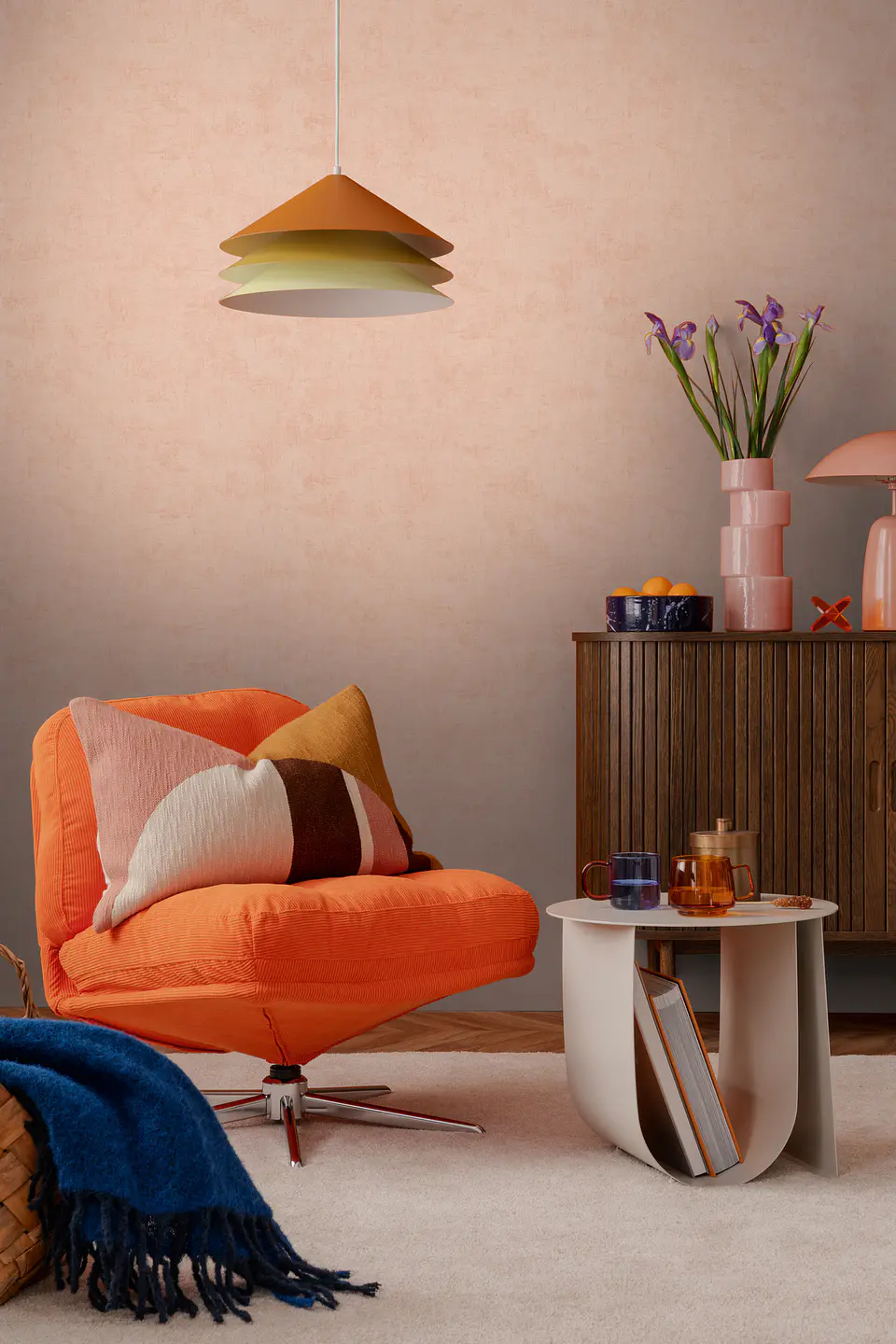 Papel Mural Acanalado Rosado / 791537 (Spectrum) 1
