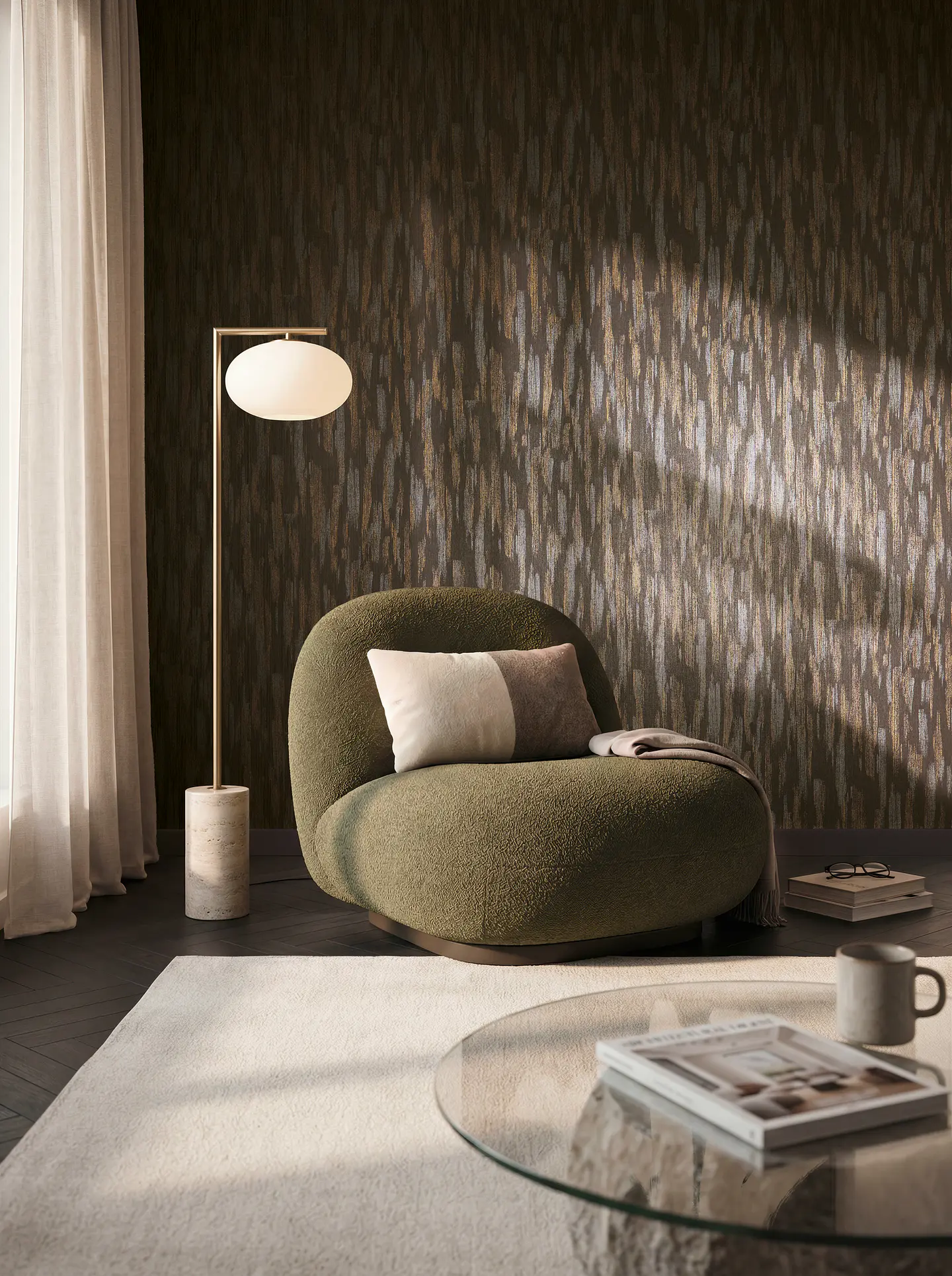 Papel Mural Pinceladas Café / 792324 (Spectrum) 1