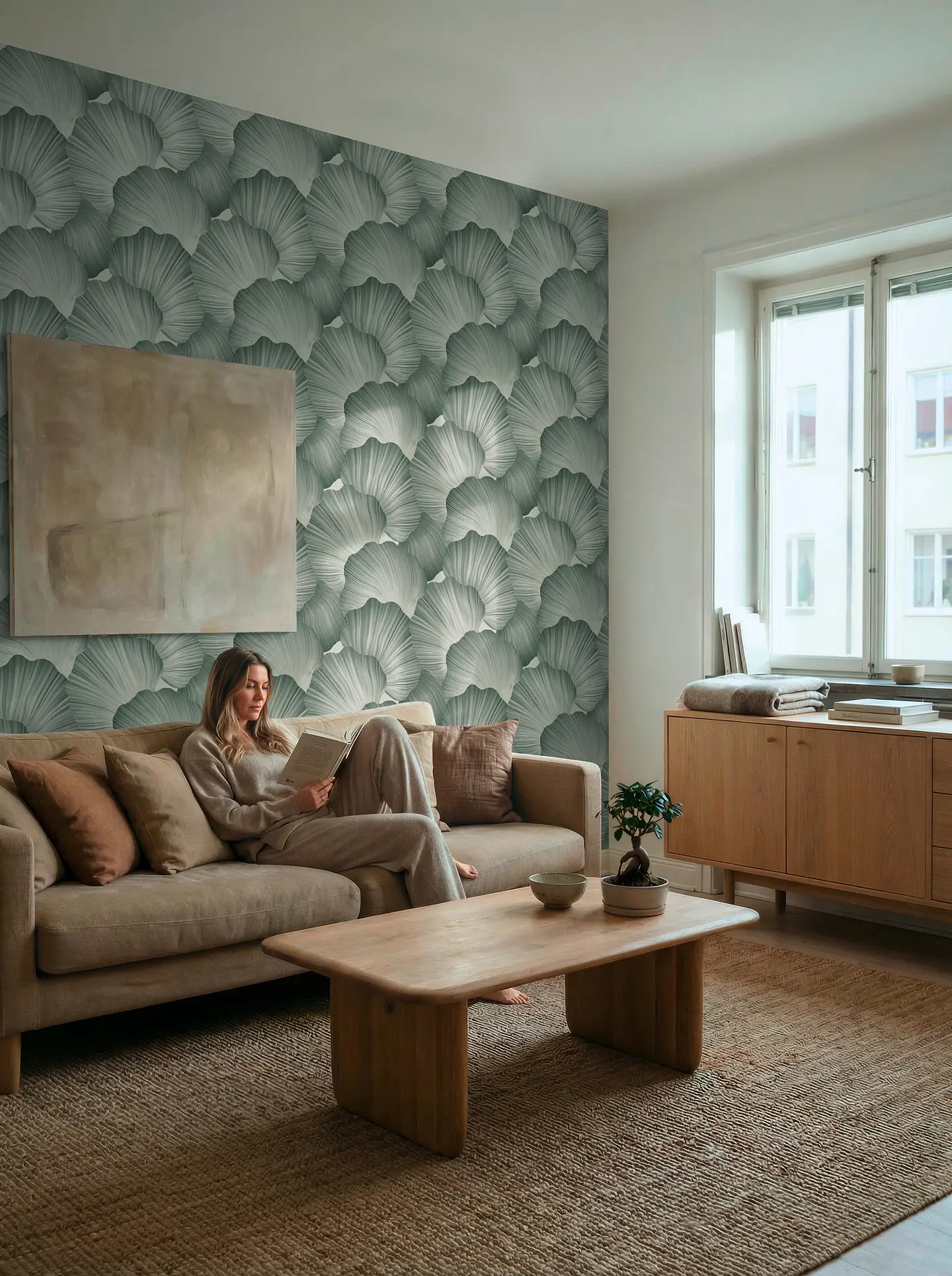 Papel Mural Hojas Ginkgo Verde / 792335 (Spectrum) 4