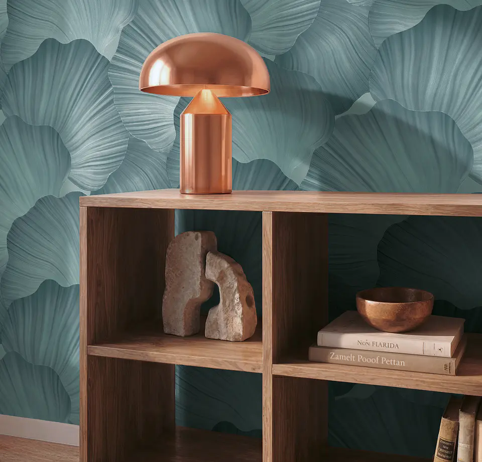 Papel Mural Hojas Ginkgo Turquesa / 792336 (Spectrum) 2
