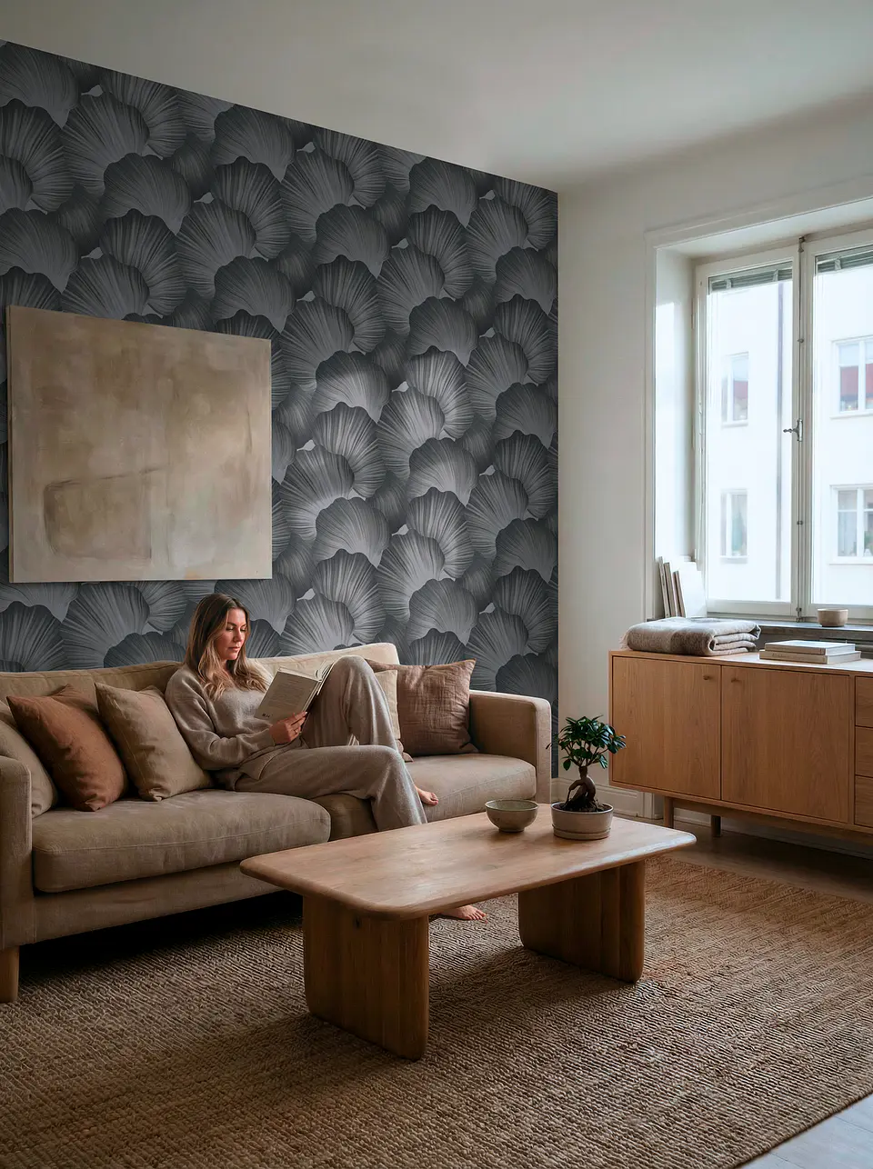 Papel Mural Hojas Ginkgo Negro / 792337 (Spectrum) 3