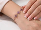 Pulsera plata trébol de la suerte lila - Miniatura 1
