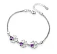 Pulsera plata trébol de la suerte lila - Miniatura 2
