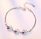 Pulsera plata trébol de la suerte lila - Miniatura 4