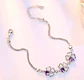 Pulsera plata trébol de la suerte lila - Miniatura 5