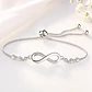 Pulsera plata signo infinito ajustable - Miniatura 1
