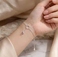 Pulsera de plata con cara y campana de gato - Miniatura 2
