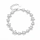 Pulsera plata flores caladas con circón - Miniatura 1