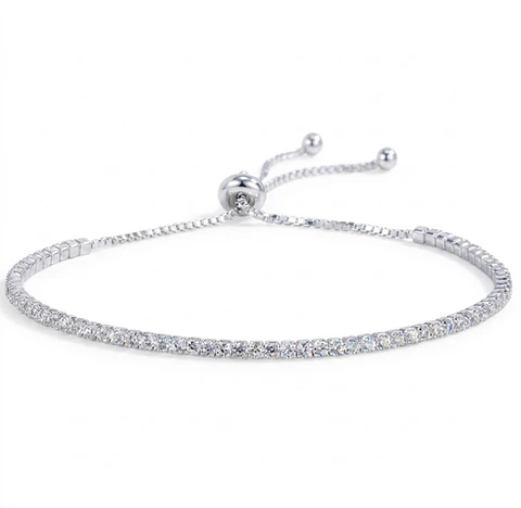 Brazalete tipo tenis moissanita ajustable