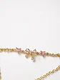 Brazalete plata lazo calado con gema rosa - Miniatura 2