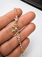 Brazalete plata lazo calado con gema rosa - Miniatura 4
