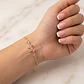 Brazalete plata lazo calado con gema rosa - Miniatura 5