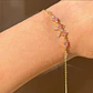 Brazalete plata lazo calado con gema rosa - Miniatura 6