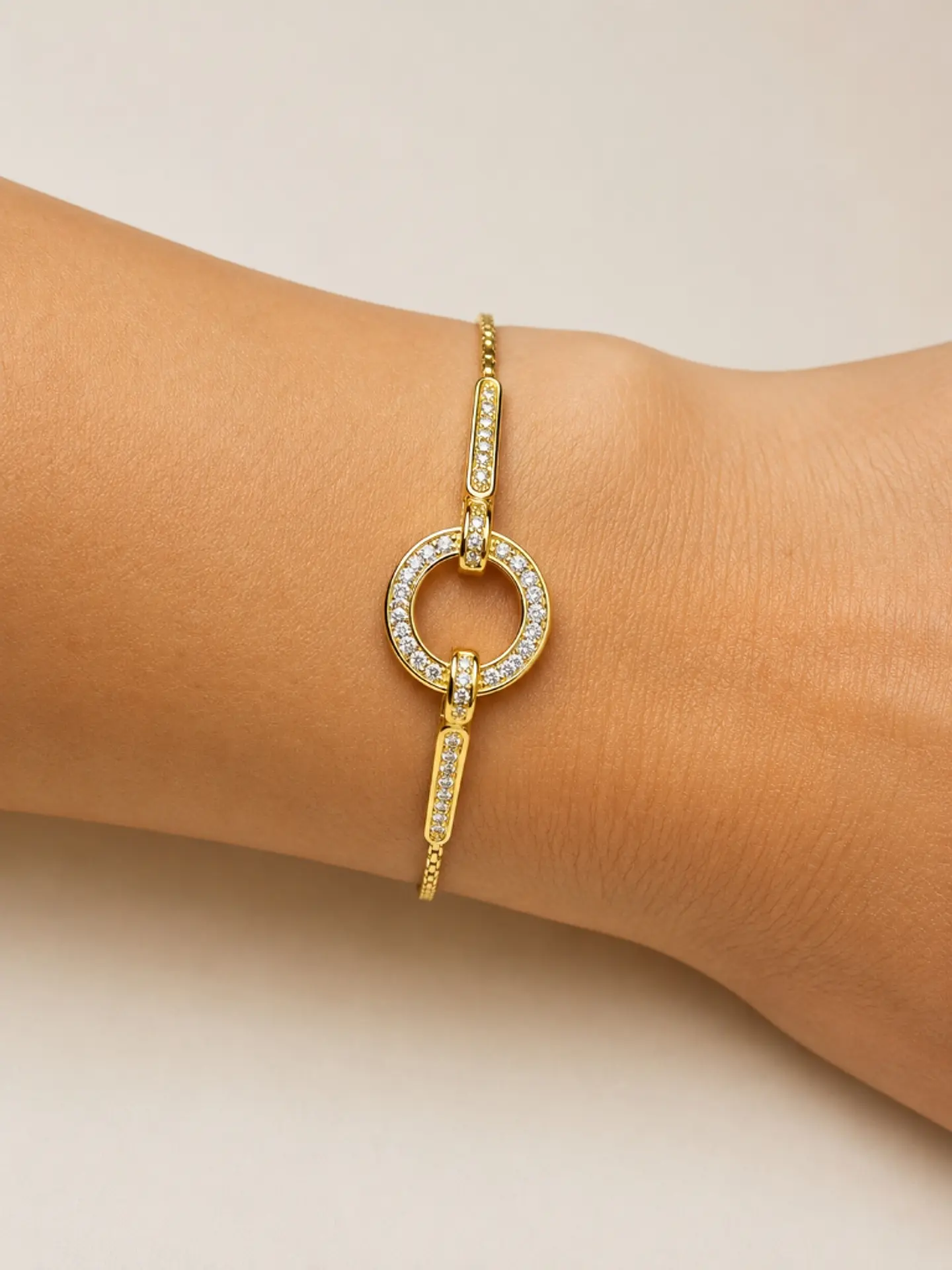 Brazalete plata anillo infinito micro-circones 2