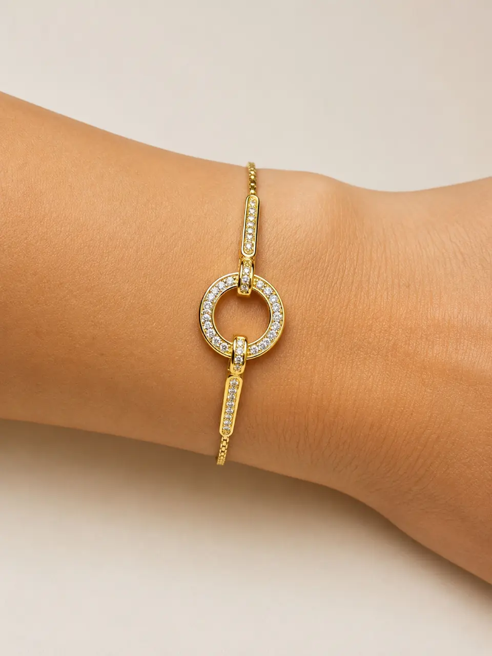Brazalete plata anillo infinito micro-circones 2