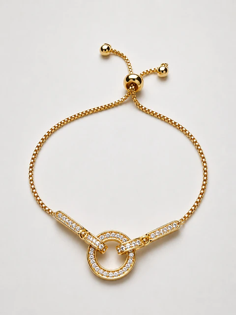 Brazalete plata anillo infinito micro-circones