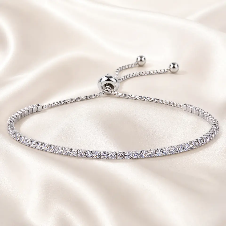 Brazalete tenis plata circonitas cúbicas 2