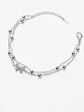 Pulsera plata doble cadena sofisticada - Miniatura 1