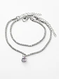 Brazalete plata cadena delicada dije central - Miniatura 4