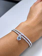 Brazalete plata cadena delicada dije central - Miniatura 2